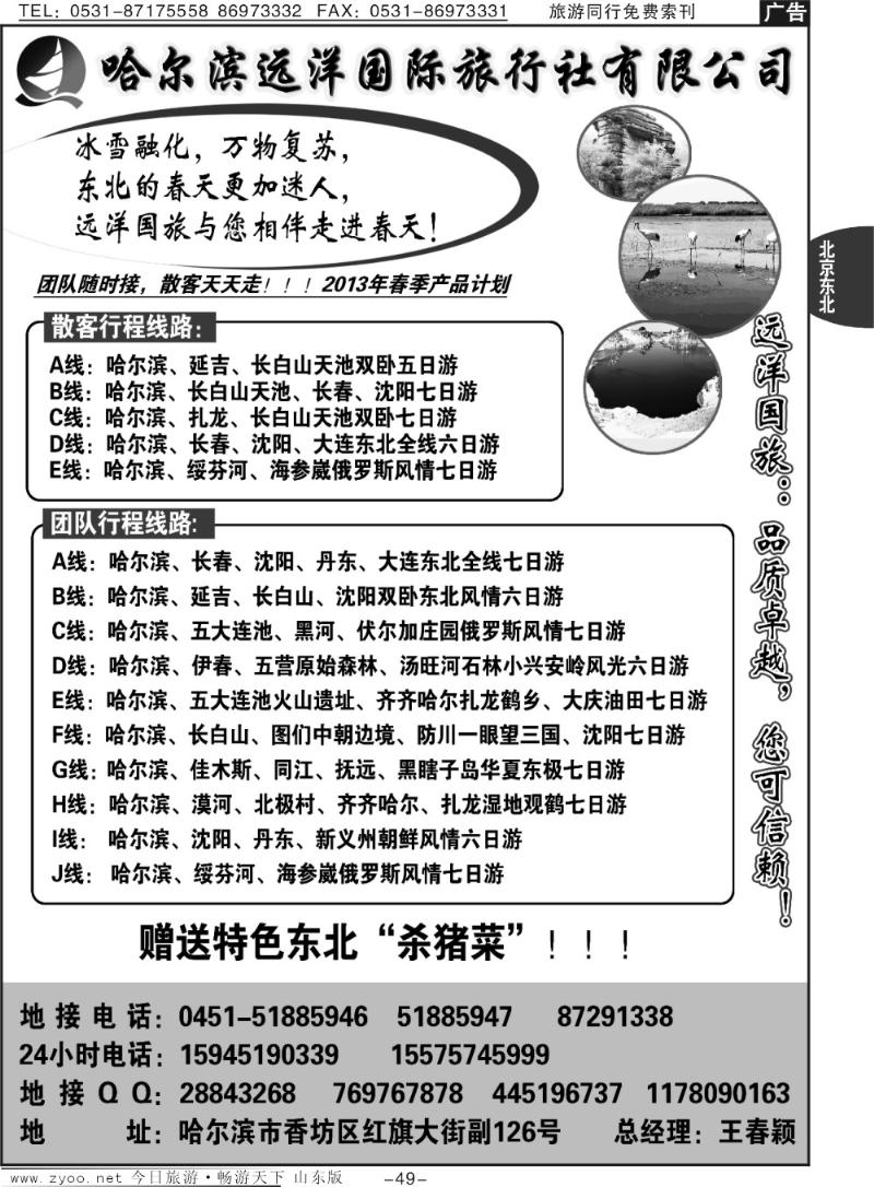 49p哈尔滨远洋国际旅行社