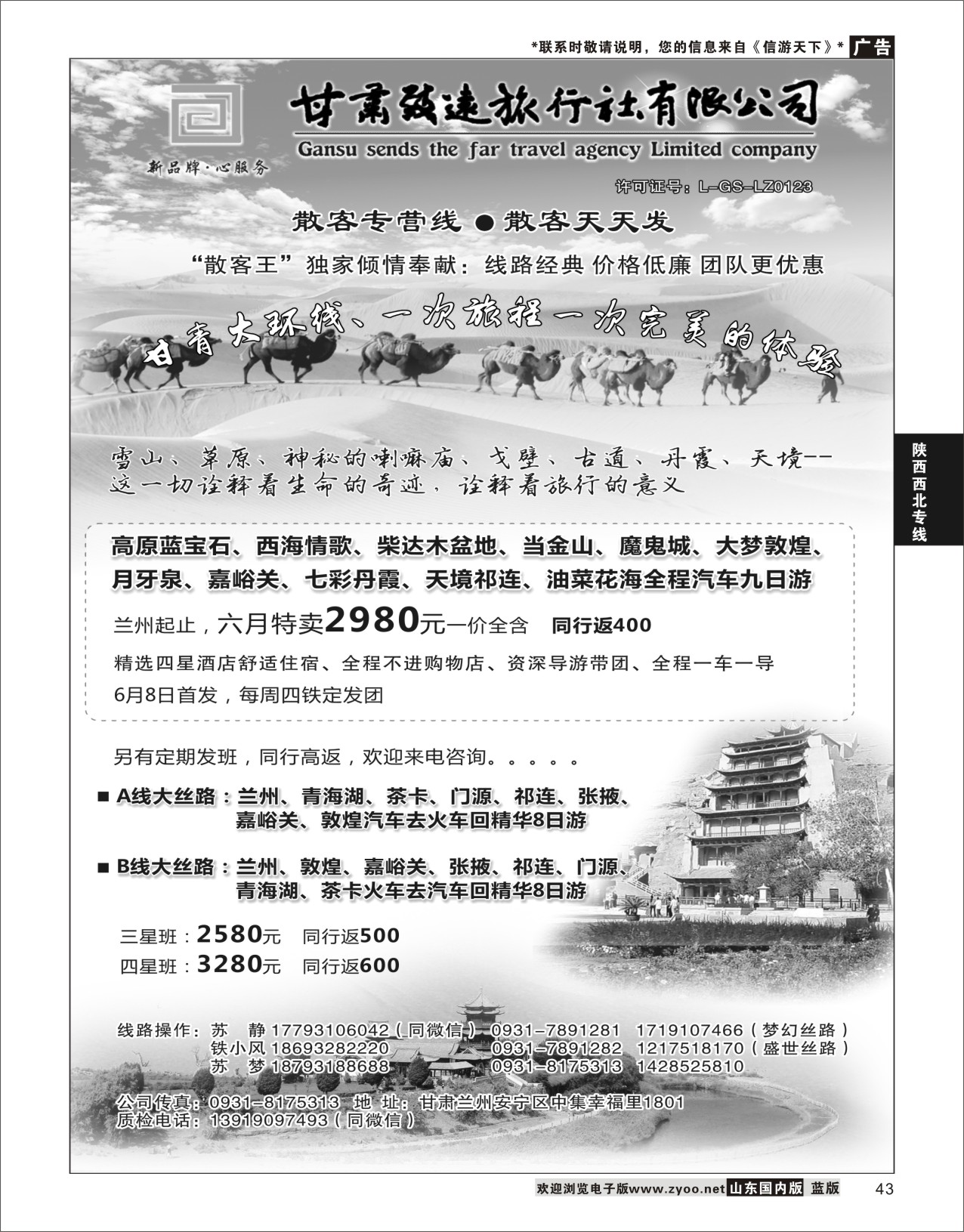 P43 西北地接--甘肃致远旅行社有限公司  陕西西北专线