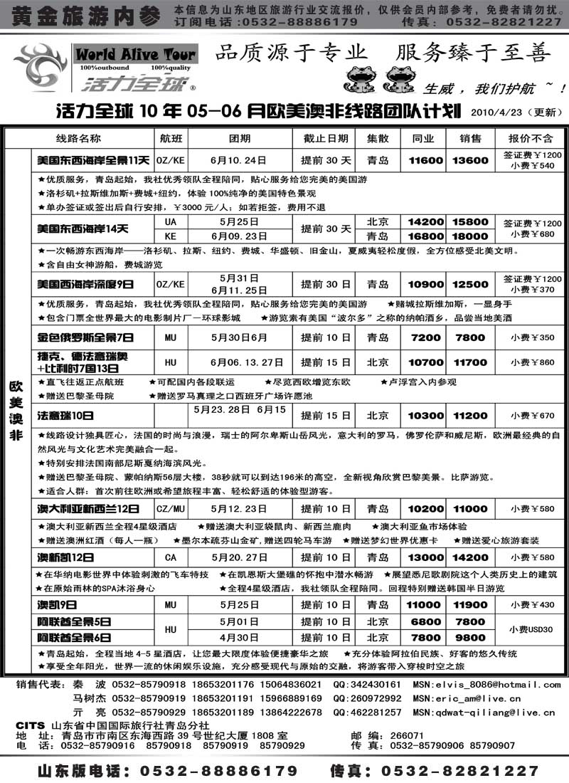 BP18山东省国旅青岛分社—活力全球