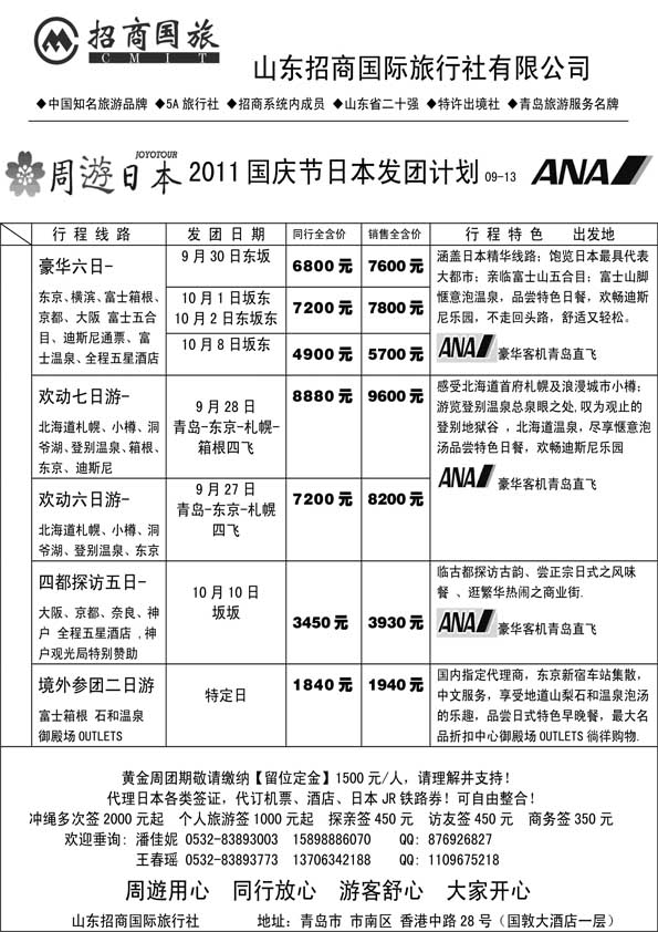 BP38山东招商国际旅行社—周游天下