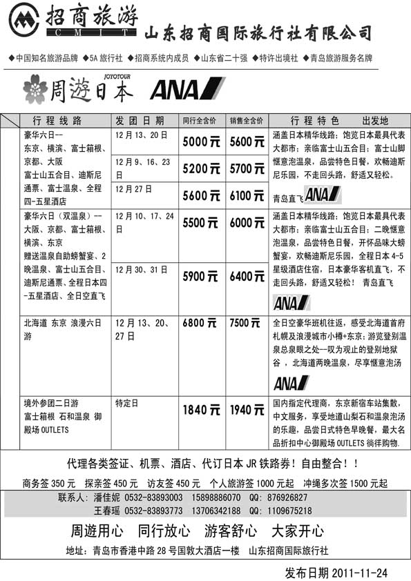 BP26山东招商国际旅行社—周游天下