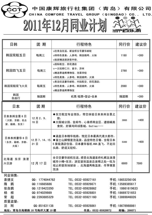 BP59中国康辉旅行社集团（青岛）有限公司