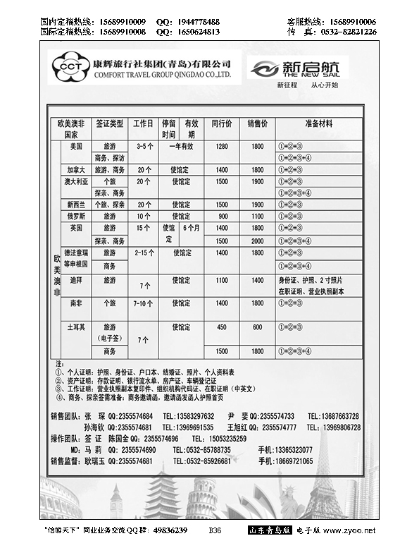 B黑036中国康辉旅行社集团（青岛）有限公司