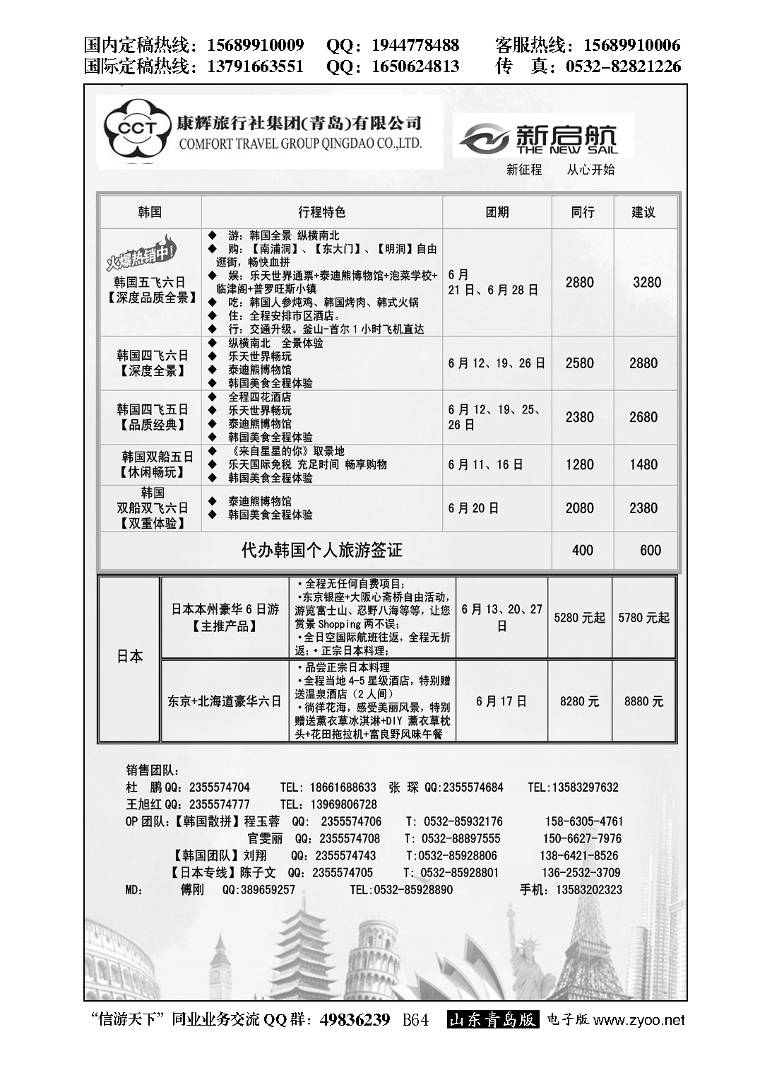 B黑063中国康辉旅行社集团（青岛）有限公司