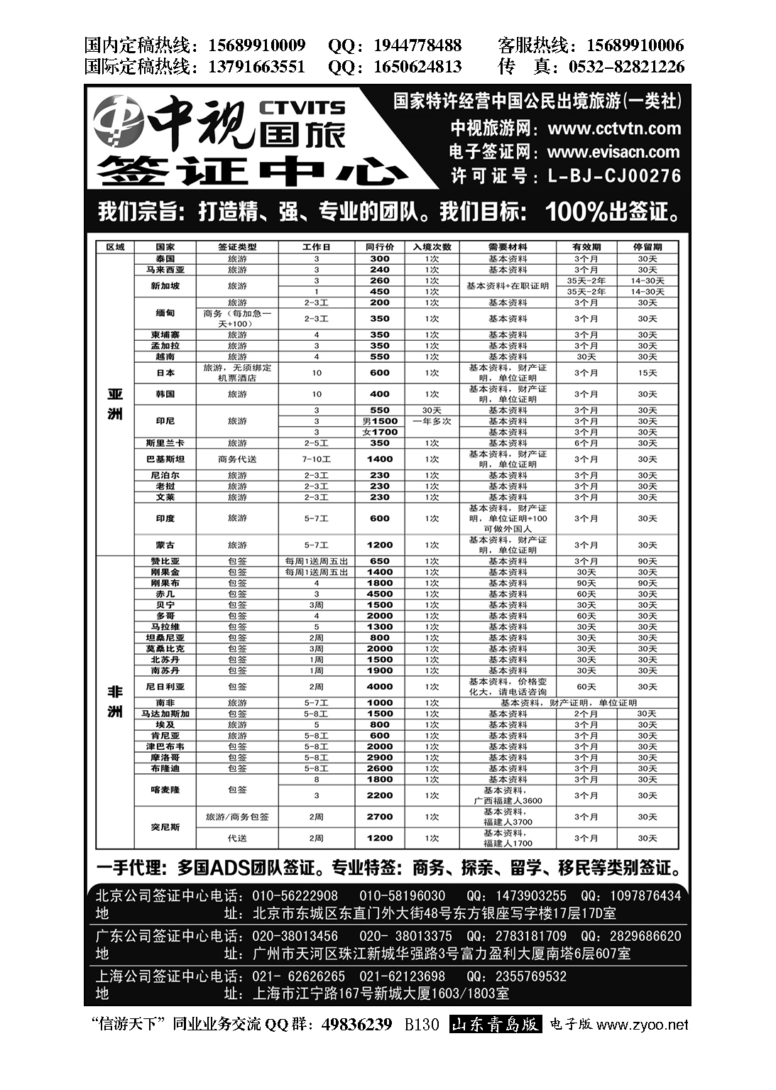 B黑130中视国旅签证中心
