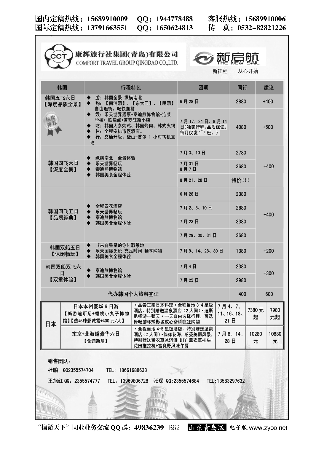 B黑062中国康辉旅行社集团（青岛）有限公司