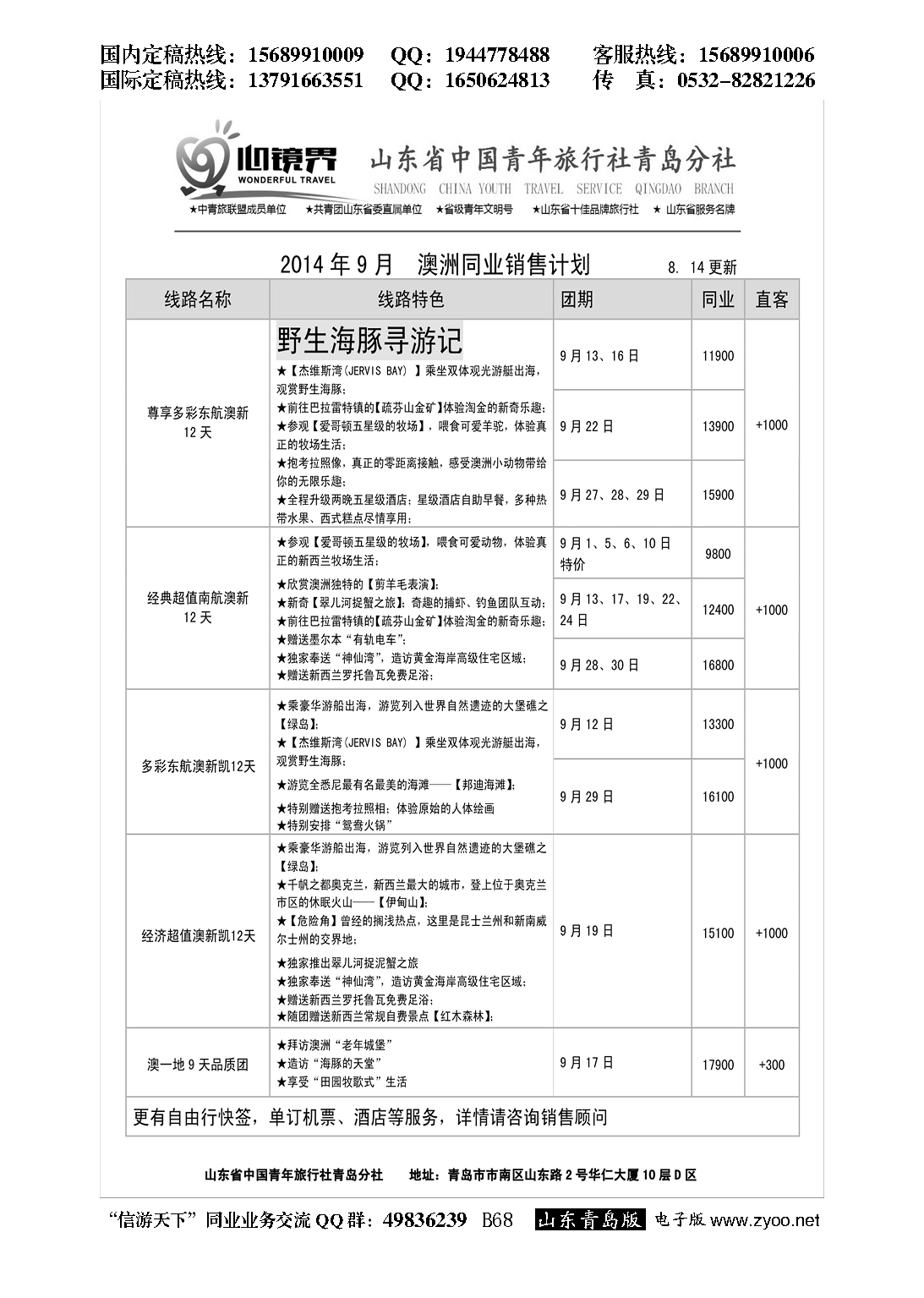 B黑068山东省中国青年旅行社青岛分社