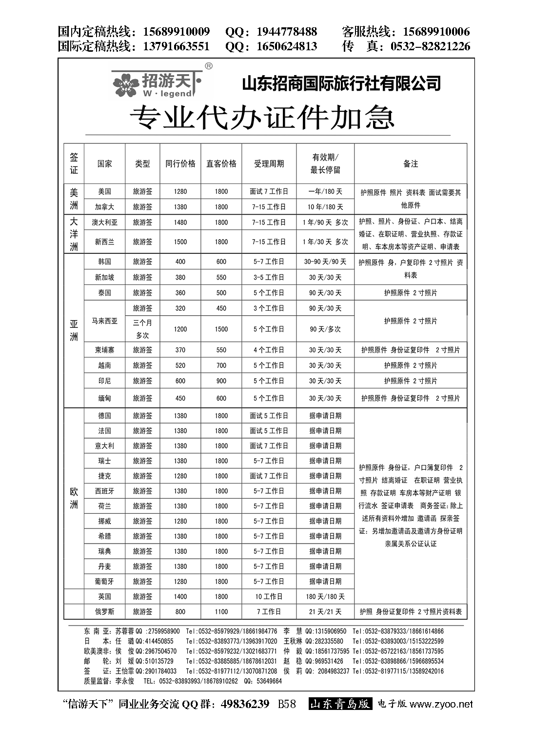 B黑058山东招商国际旅行社—招游天下