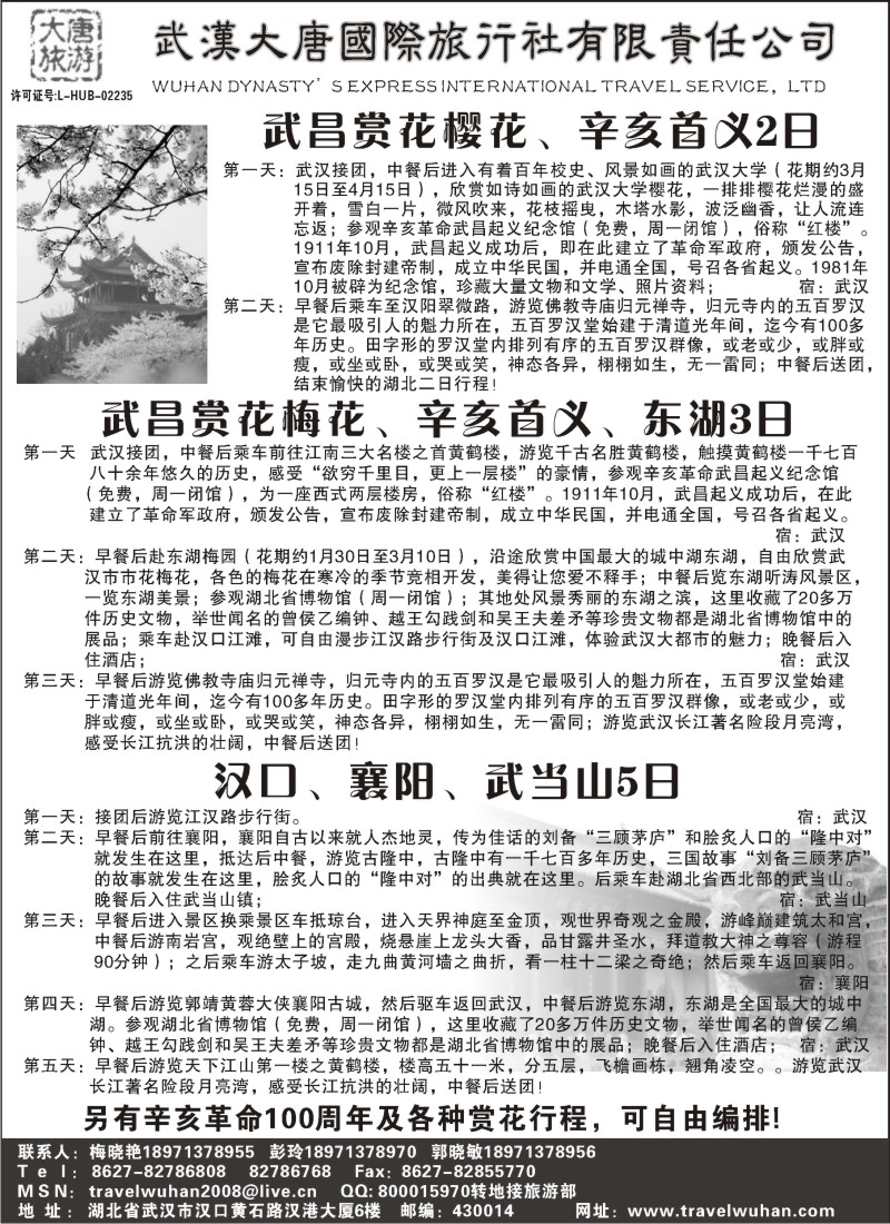 s20 武汉大唐国际旅行社有限责任公司