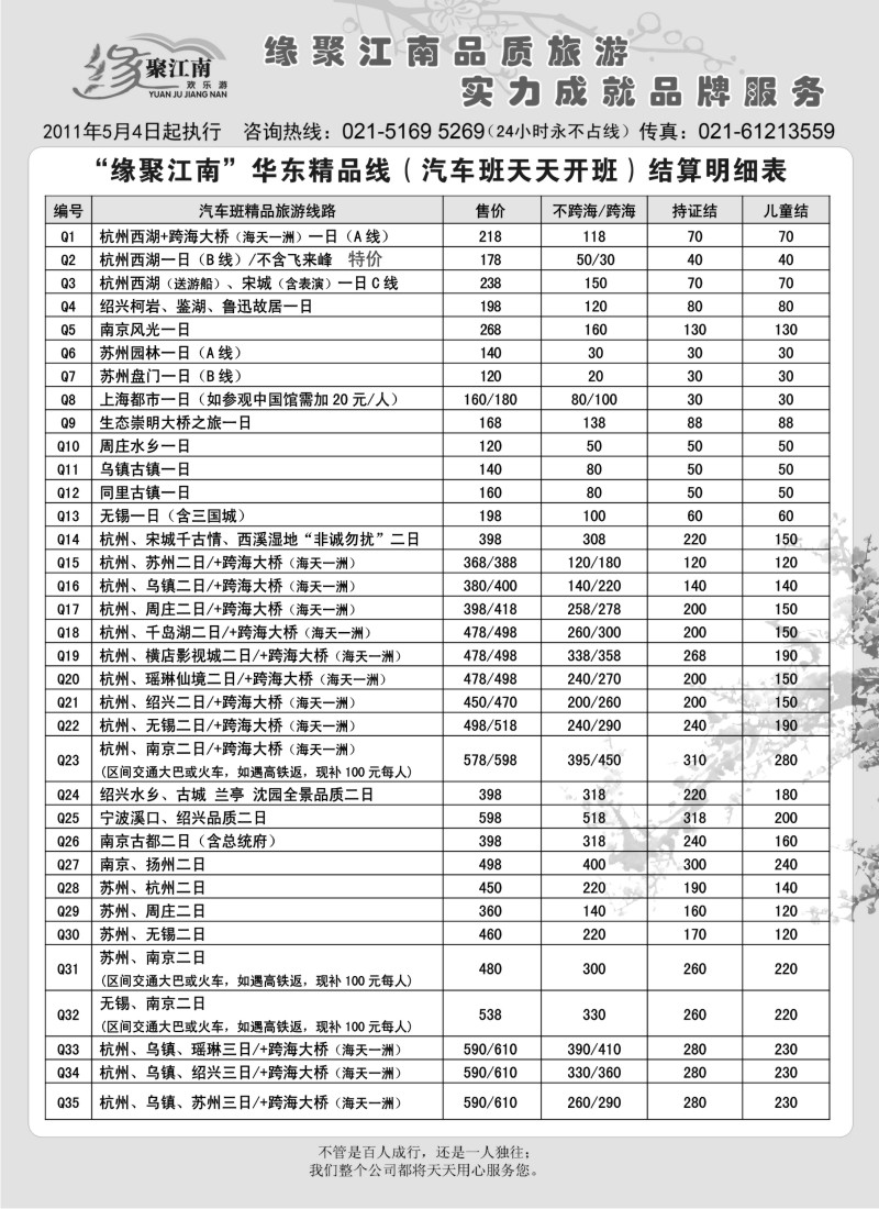 n28 杭州天缘国际旅行社有限公司   华东线