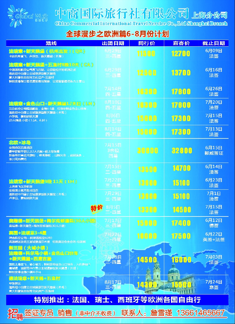 出境篇 全球漫步之欧洲篇6-8月计划1
