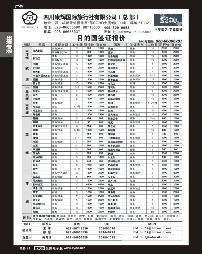21  246期  四川康辉-雅客行天下-签证