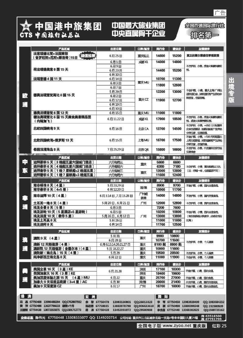 25  中旅总社重庆分社-欧美非