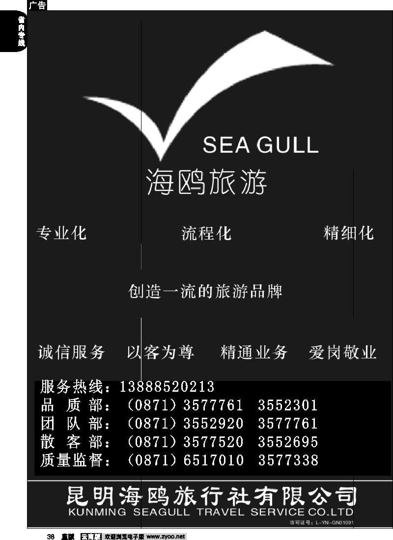 省内038  海鸥旅行社有限公司-形象广告