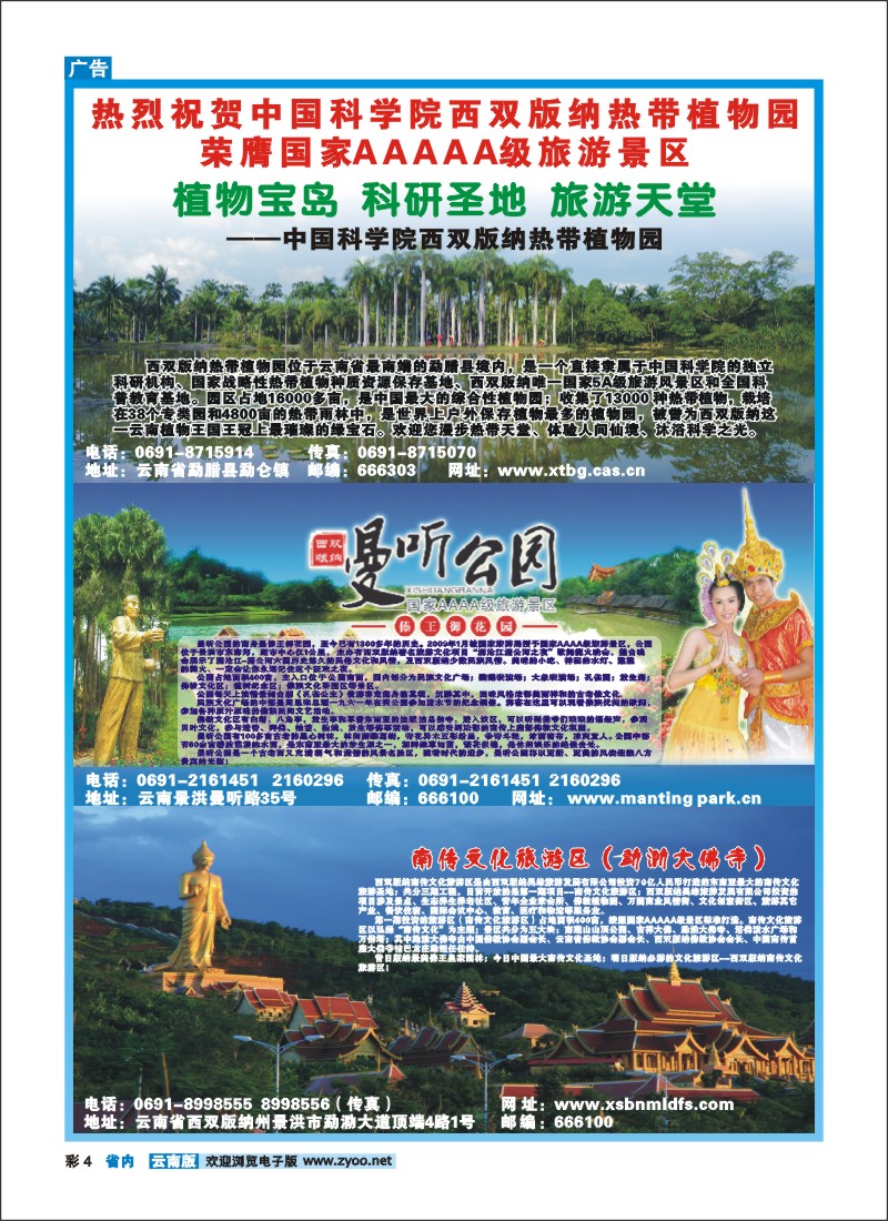彩4 西双版纳经典景区联盟