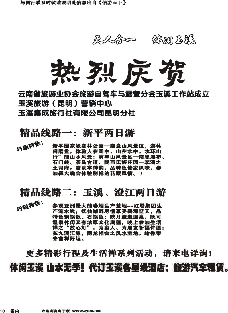 省内018 玉溪集成旅行社(黑白)