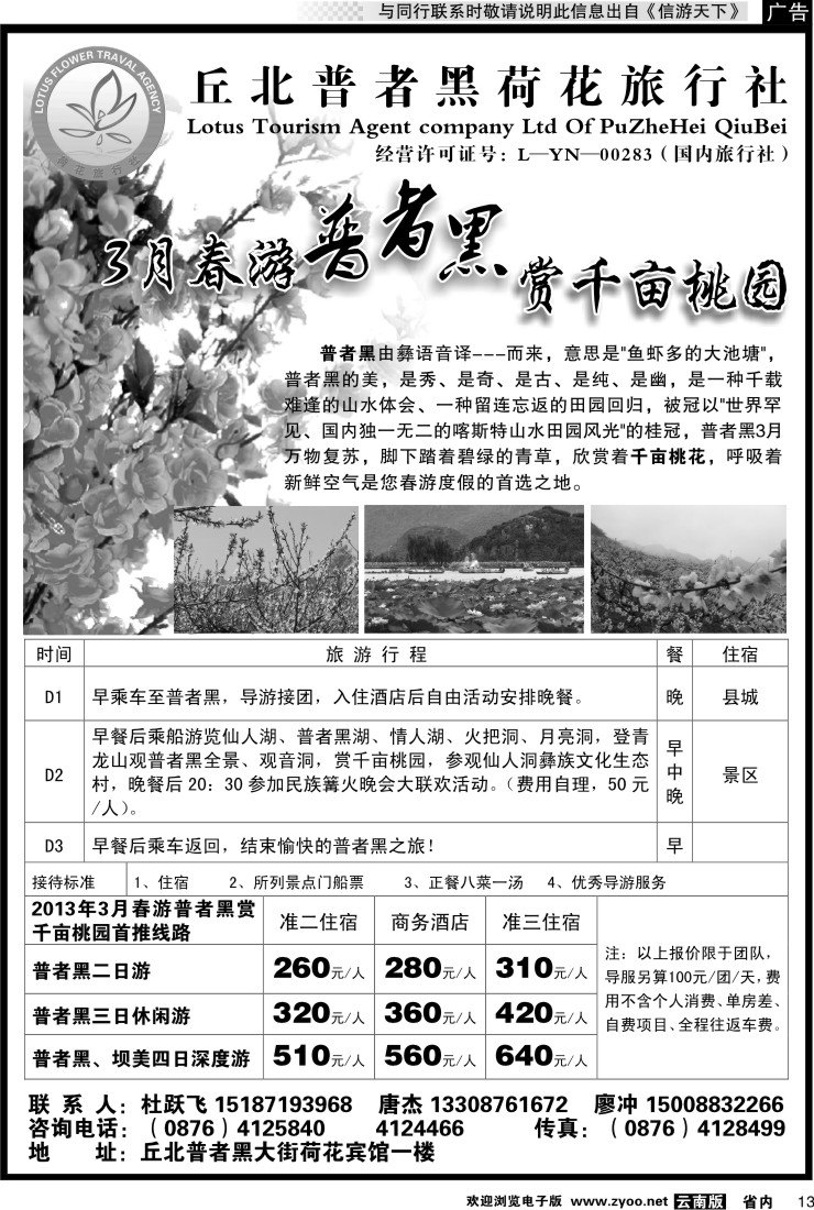 省内013 丘北普者黑荷花旅行社