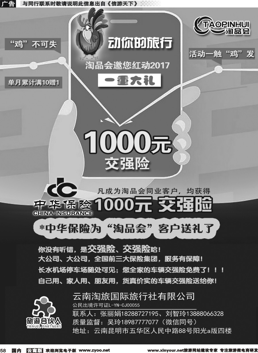 国内058 旅游合伙人：淘品会-交强险