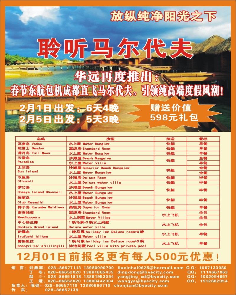 彩 华远 2011年春节马尔代夫计划