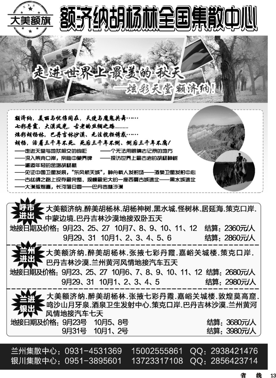 r013  额济纳胡杨林全国集散中心