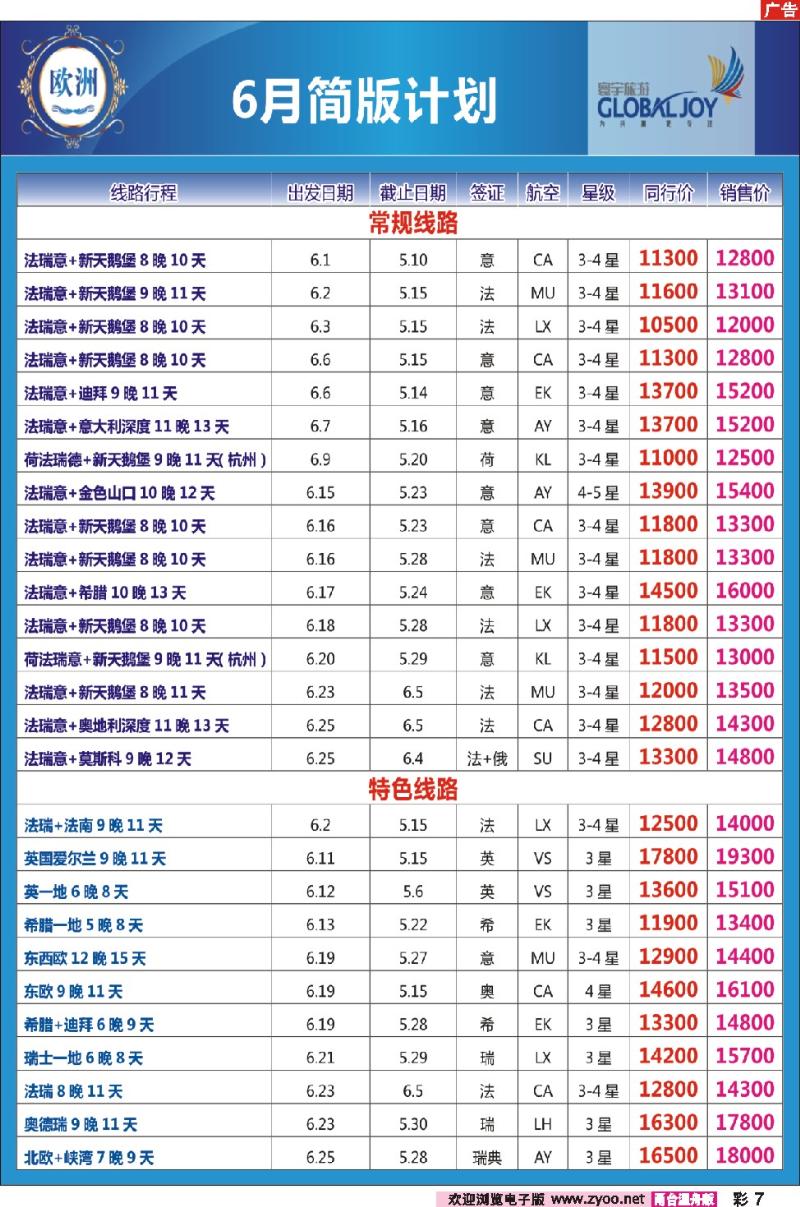 彩7 寰宇风情-欧洲