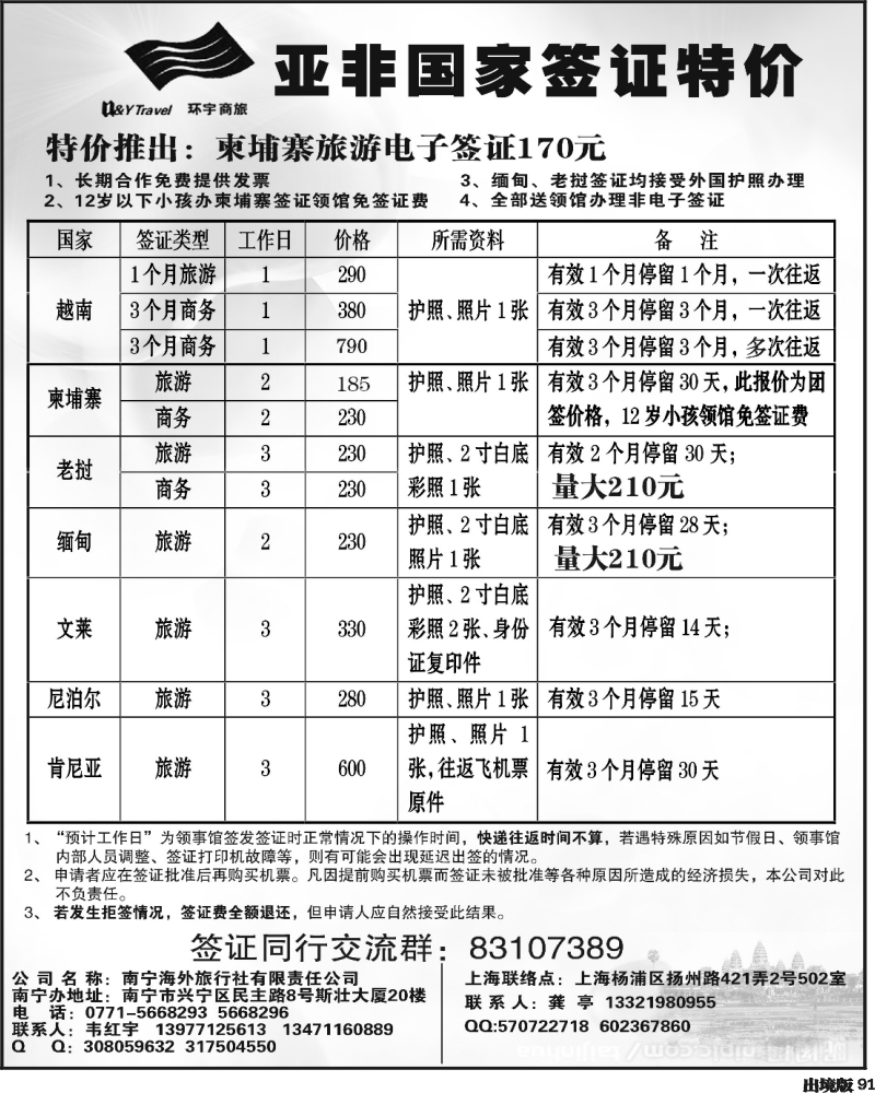 91   352 王东 亚非国家签证 西南版
