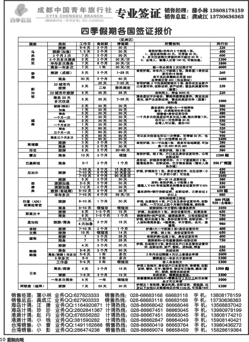 L10   四季假期-签证