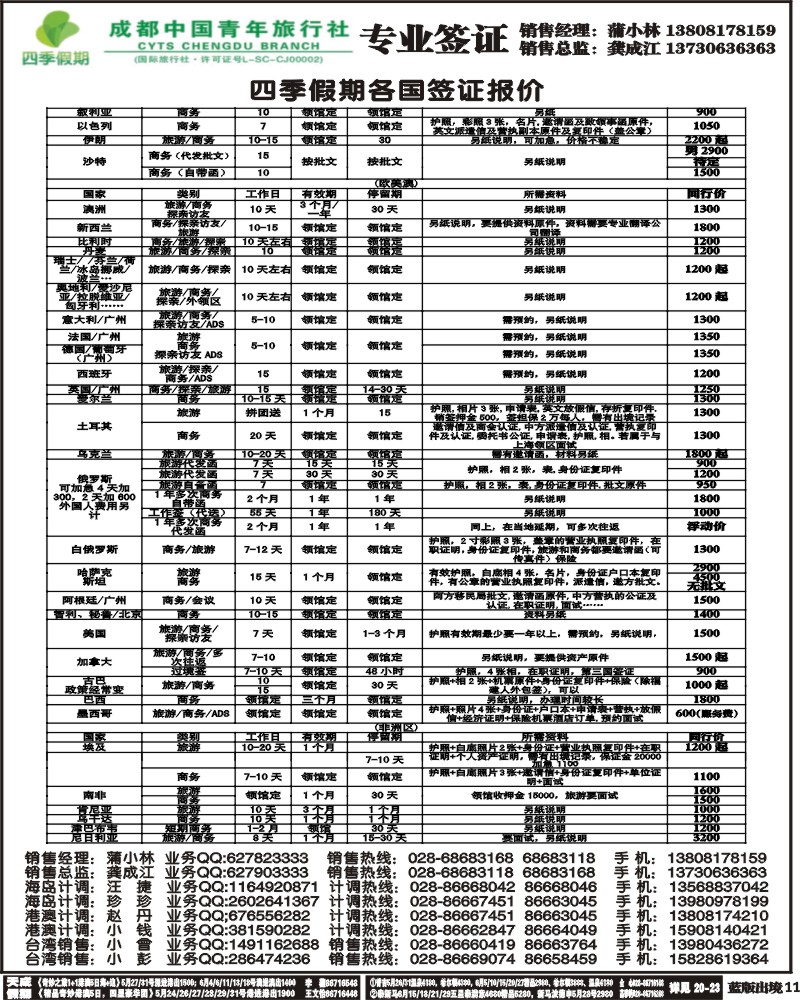 L11   四季假期-签证