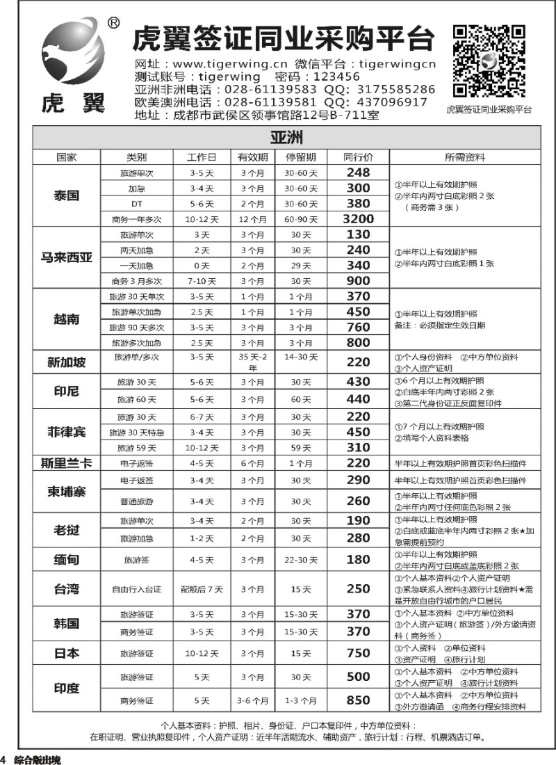 H004  虎翼签证同业采购平台