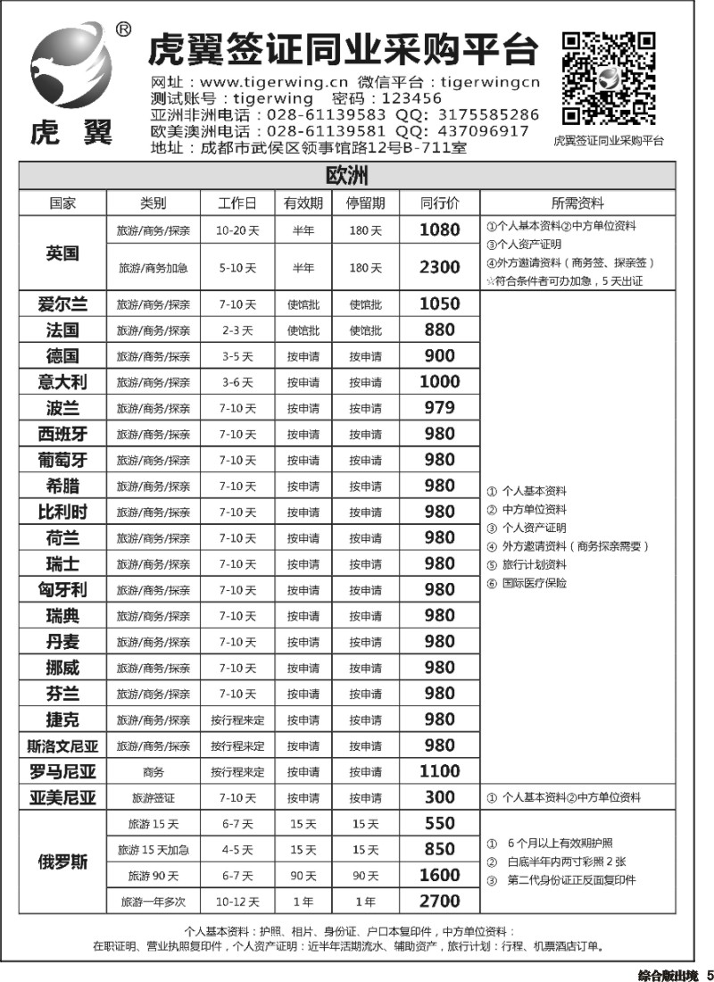 H005  虎翼签证同业采购平台