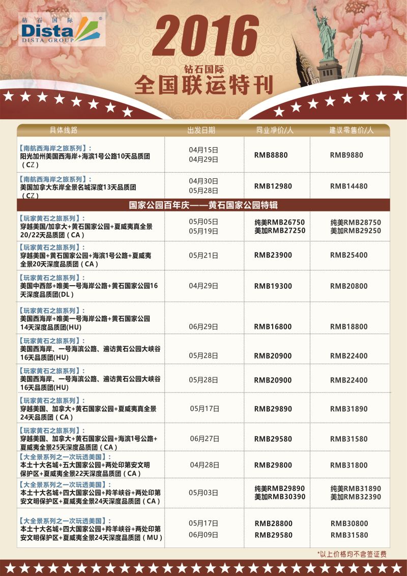 H彩073 DISTA钻石国际—2016年美国计划 右二