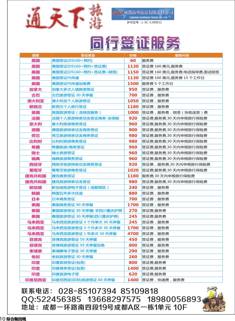 H010 成都海外-通天下旅游-签证