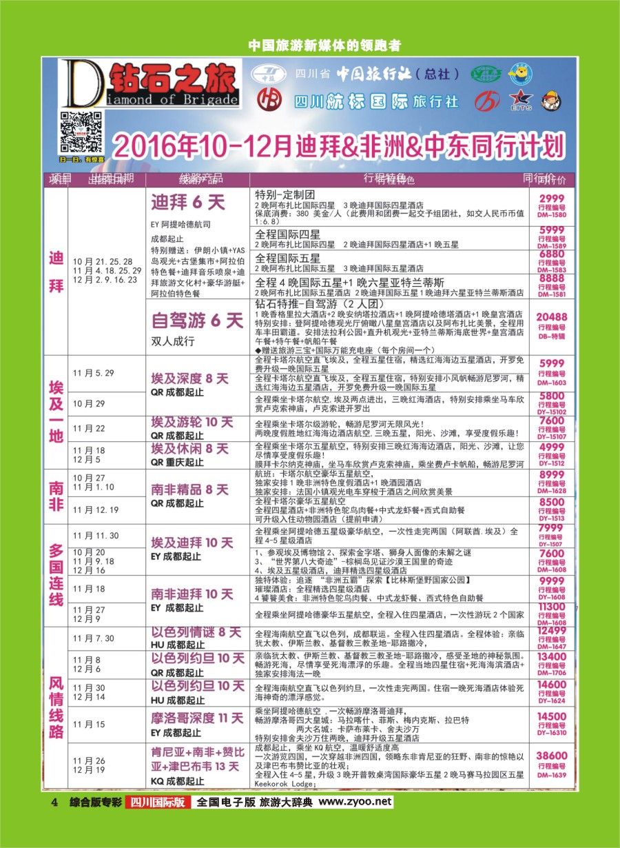 H专彩004 钻石之旅10-12月迪拜非洲中东同业计划｛02620｝