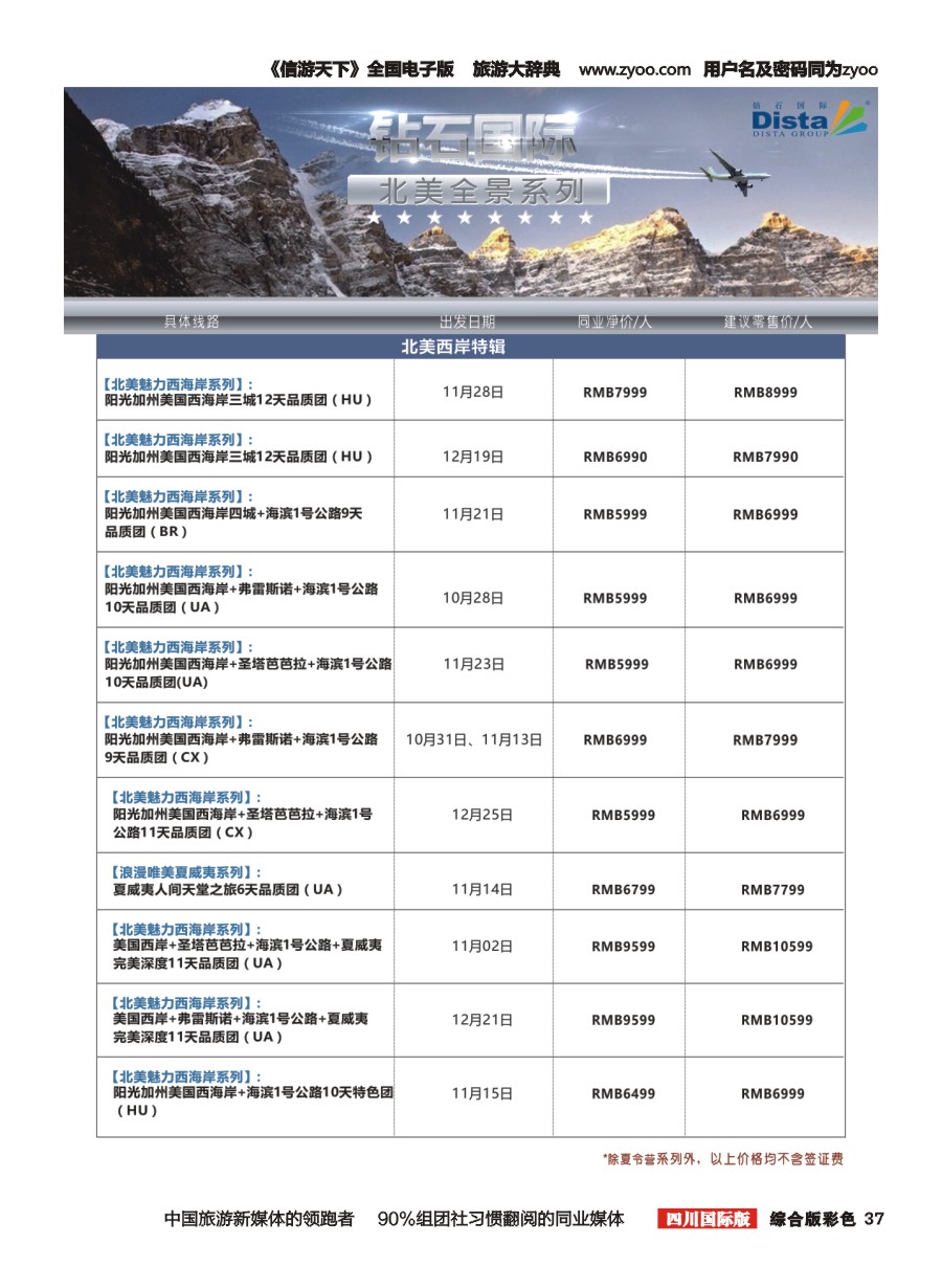 H彩037 DISTA钻石国际—2016年美国计划左一右二