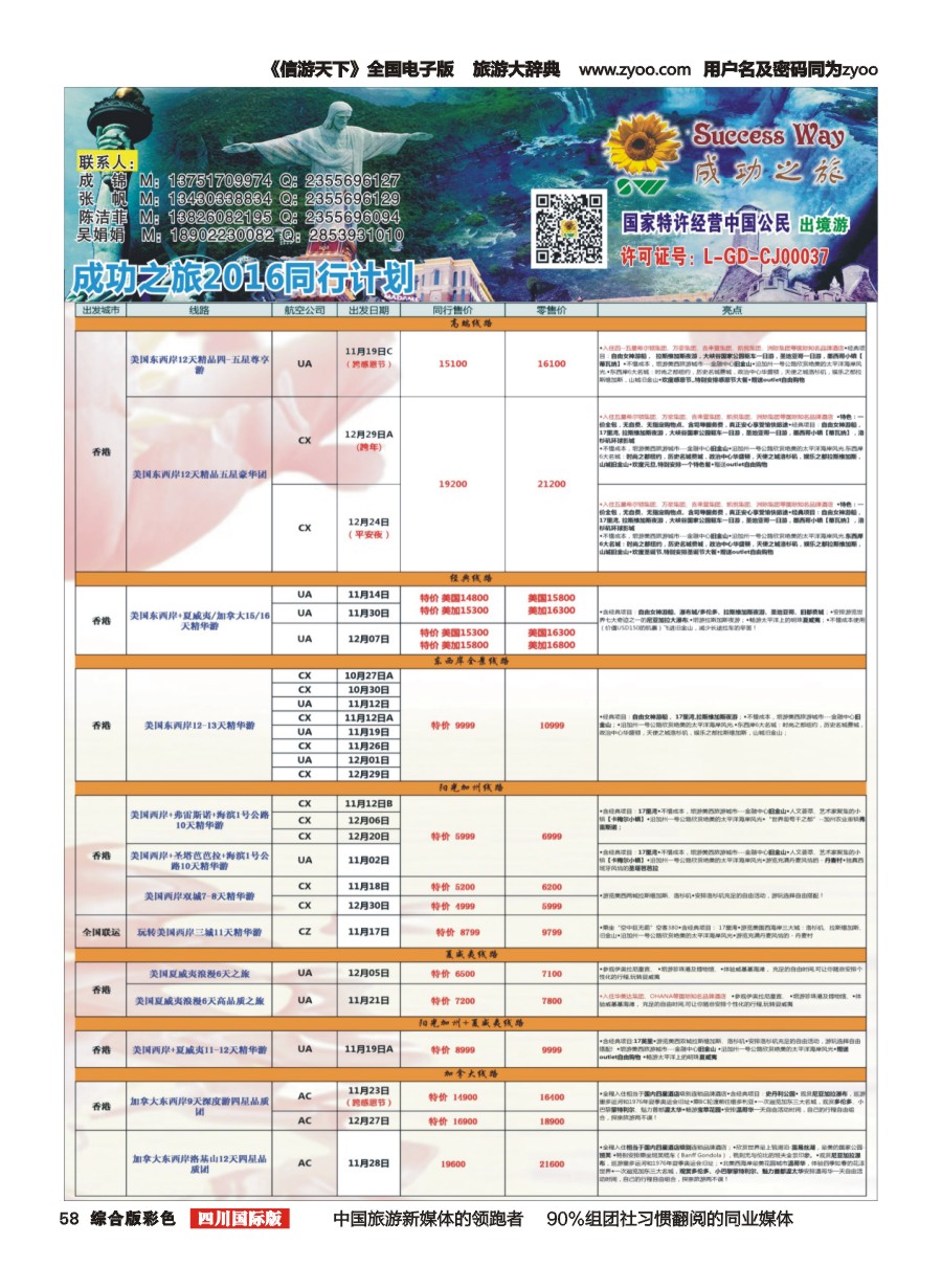 H彩058  广州成功之旅－－欧洲、美洲、南美计划(1)