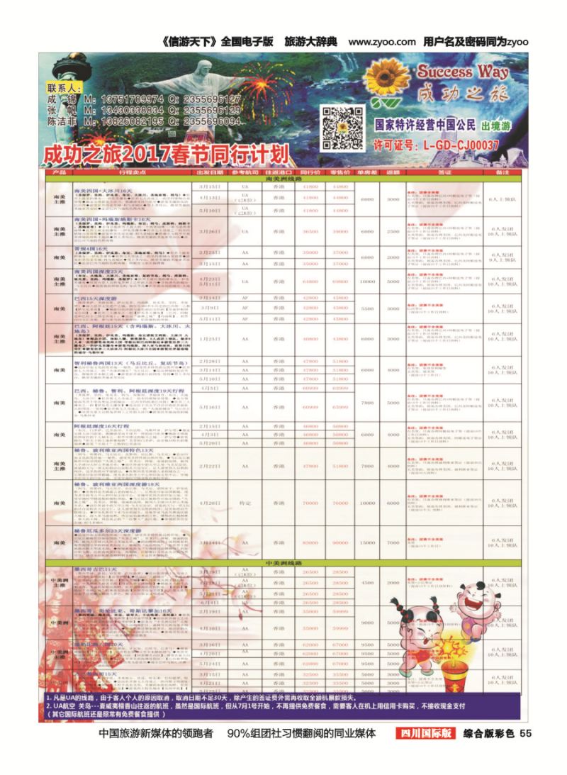H彩055  广州成功之旅－－欧洲、美洲、南美计划2