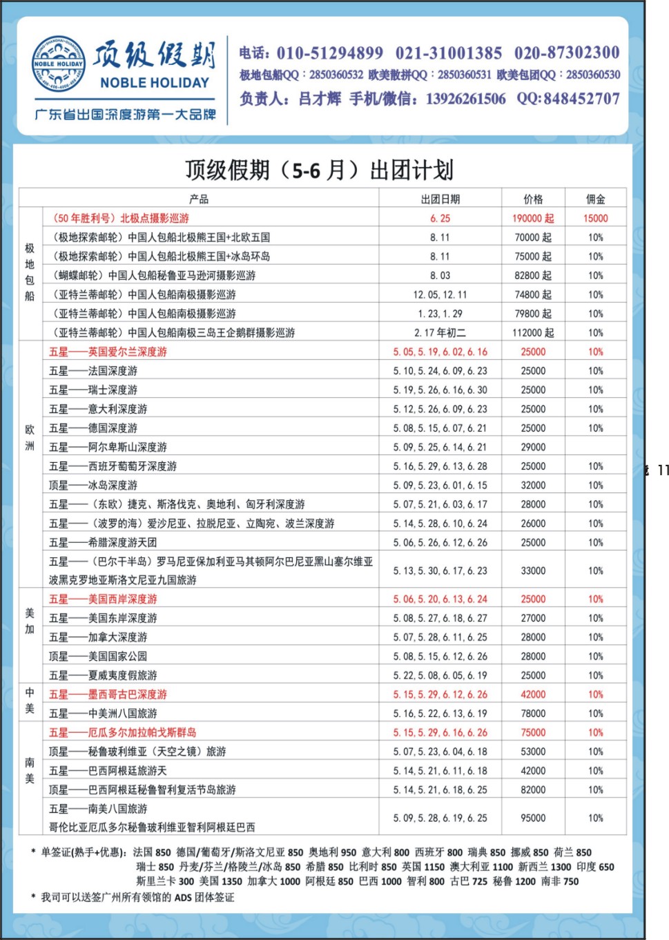 H011 顶级假期—欧美澳非深度游
