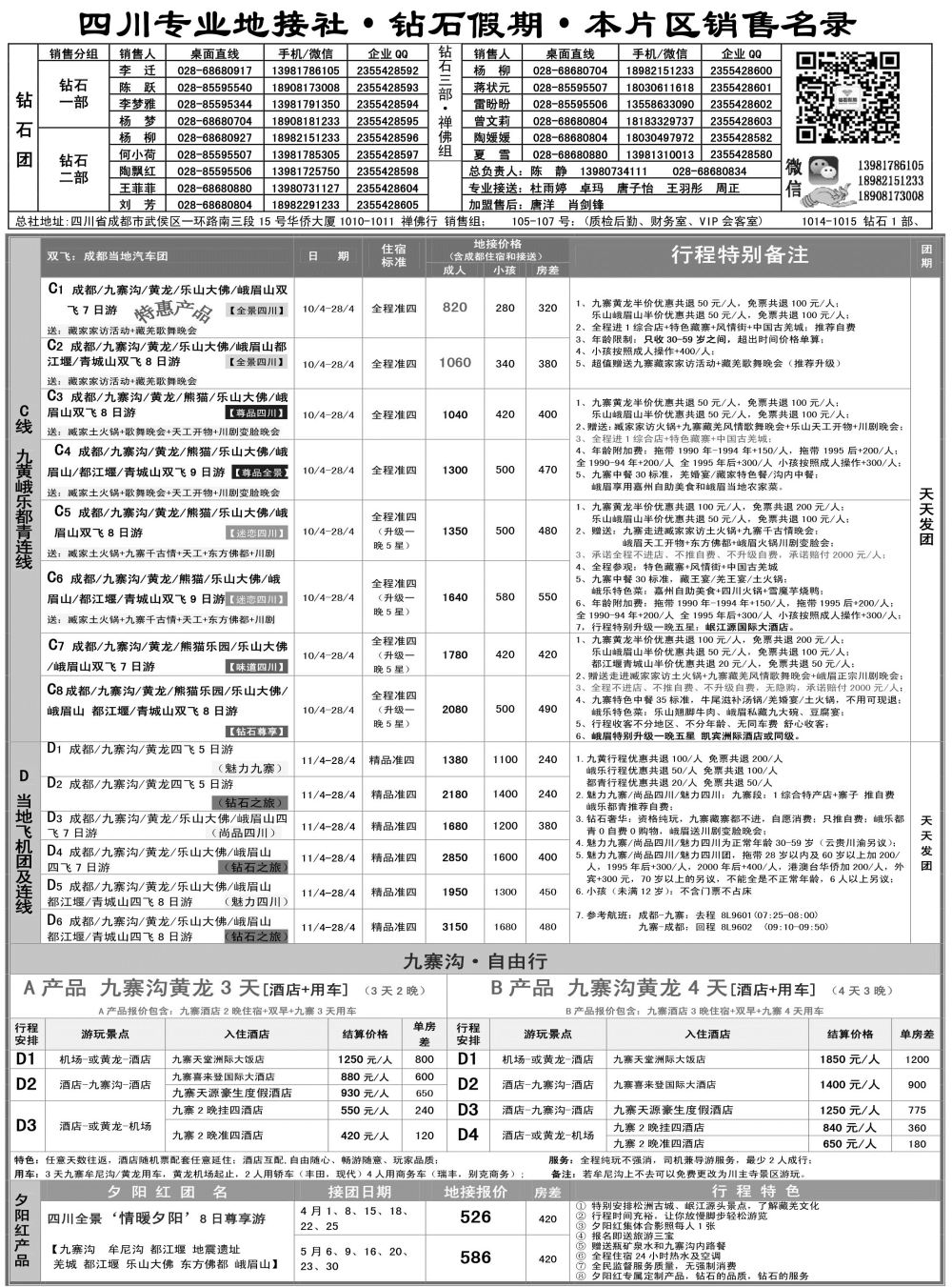 四川省中国旅行社（总社）四川地接2·钻石假期·峨眉乐山川西专线·钻石假期·615期·石晓梦