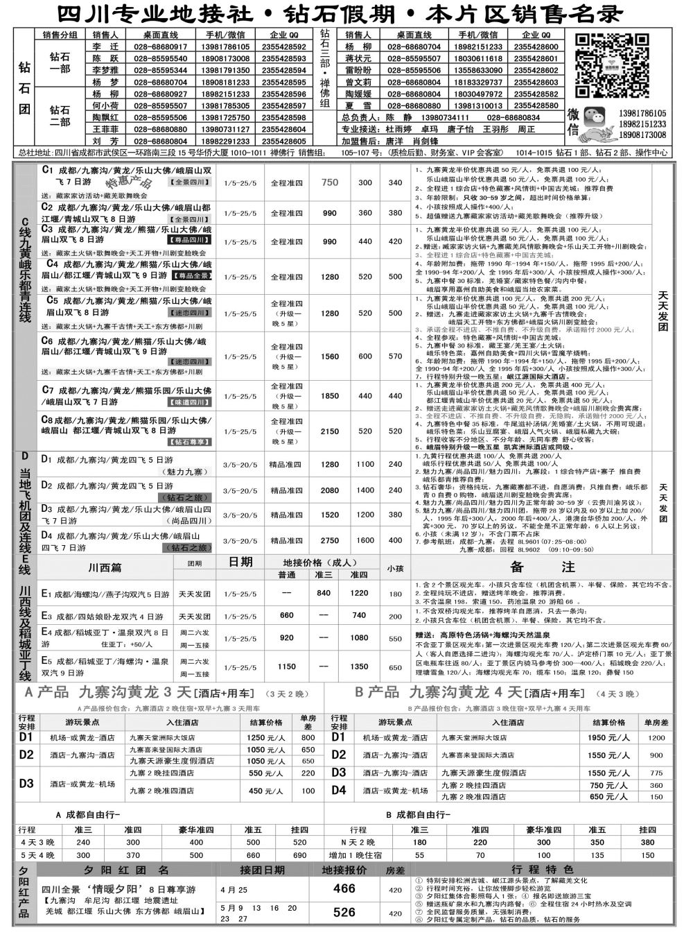 四川省中国旅行社（总社）四川地接·钻石假期2·峨眉乐山川西专线·619期·石晓梦