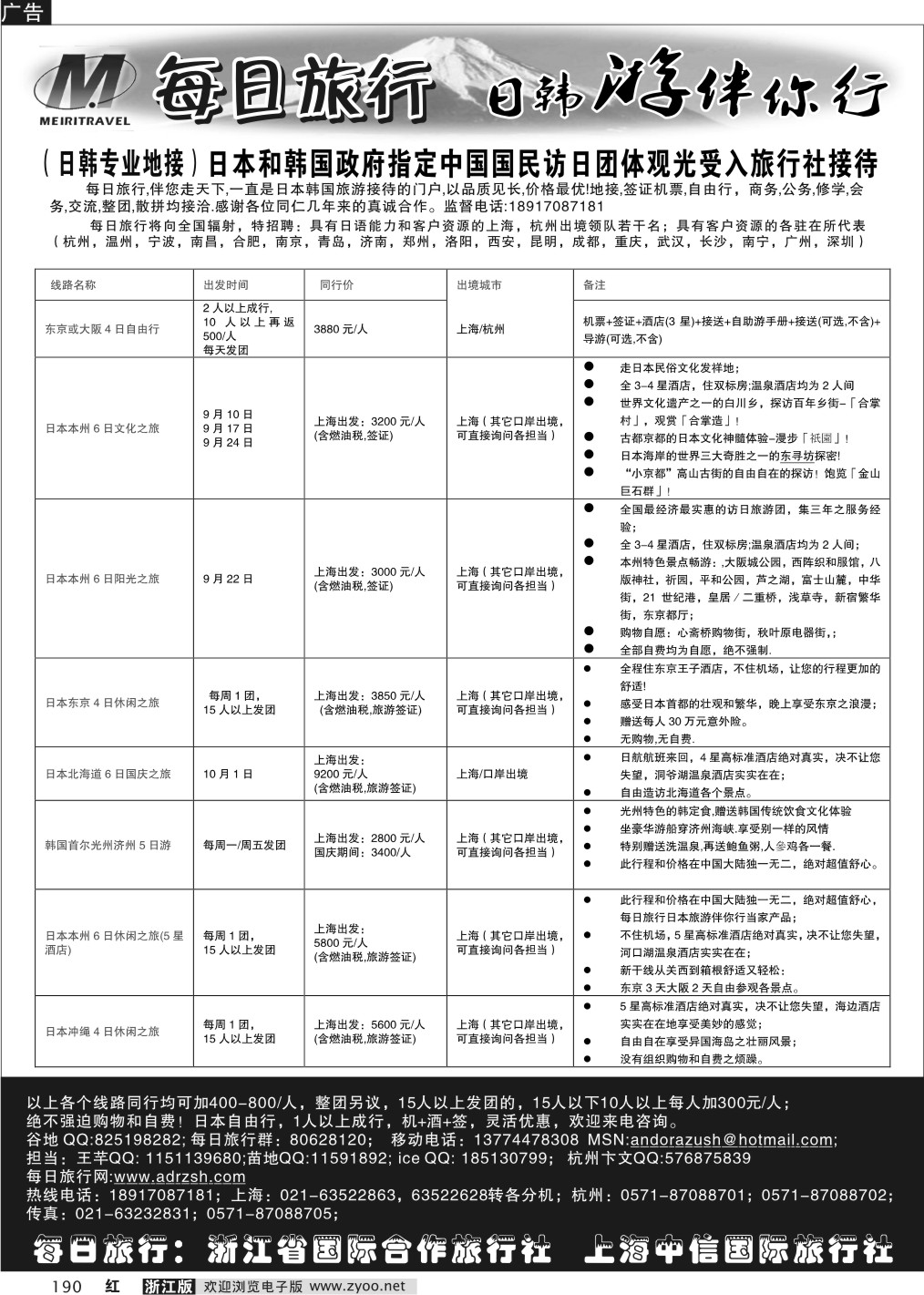190期每日旅行--日本旅游伴你行