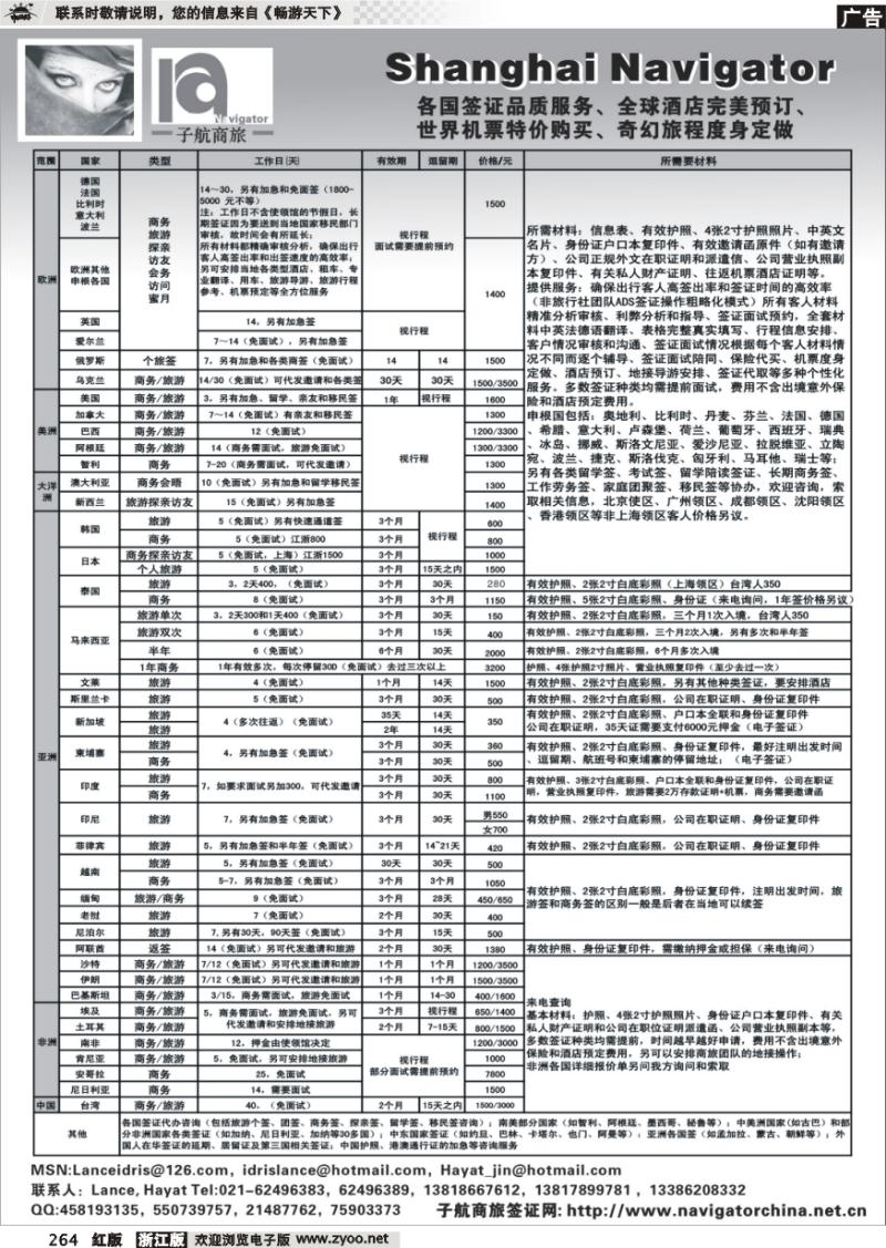264 NavigtorChina子航商旅网-全球签证酒店地接机票
