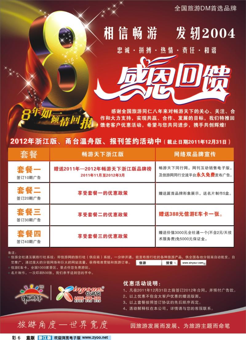 6 畅游天下8周年回馈，优惠大礼包