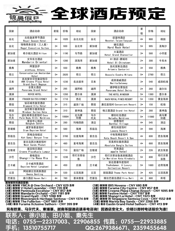 b7东南亚欧美酒店预定(4)