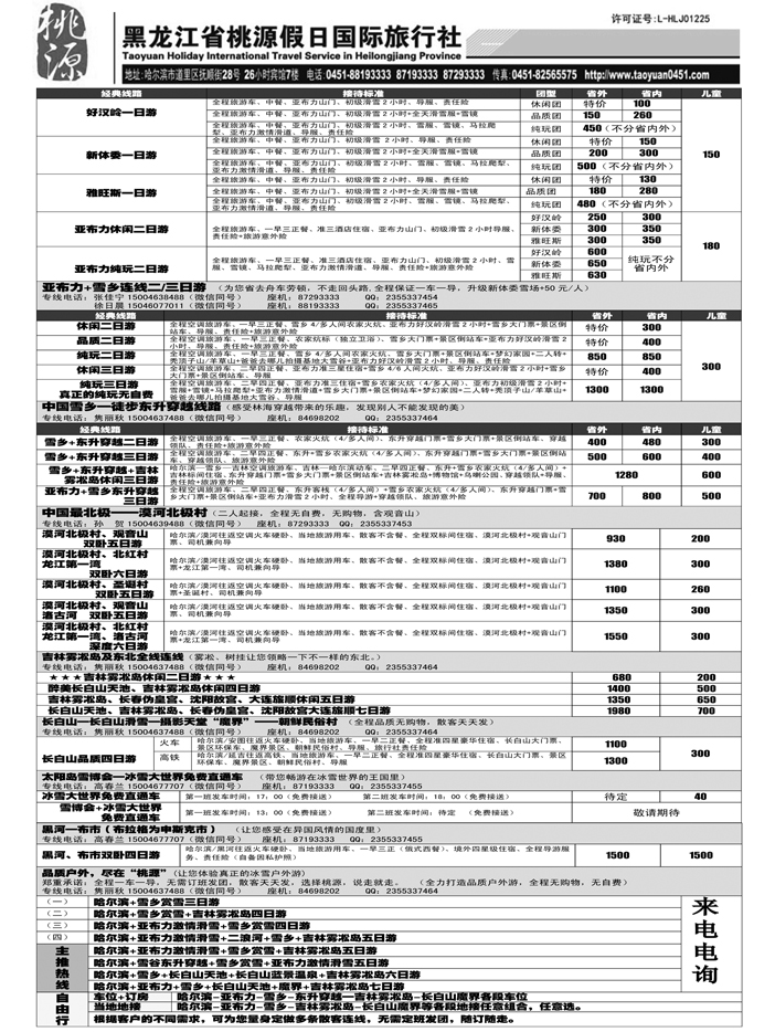 a25黑龙江省桃源假日国际旅行社2