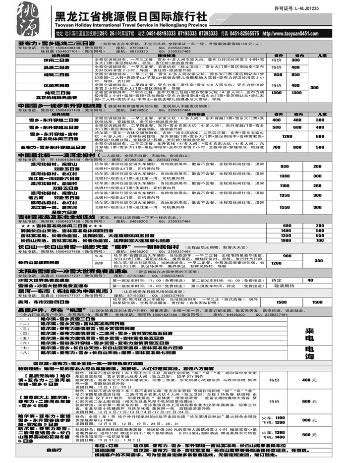 a25黑龙江省桃源假日国际旅行社2