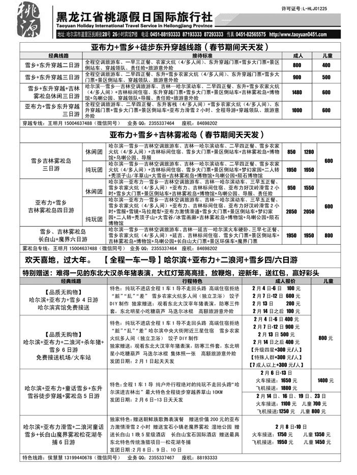 a25黑龙江省桃源假日国际旅行社2