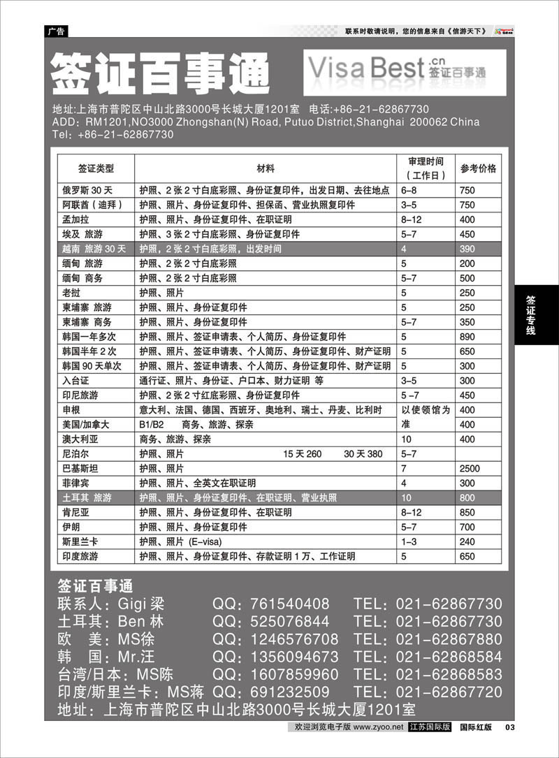 P3 签证百事通 签证专线