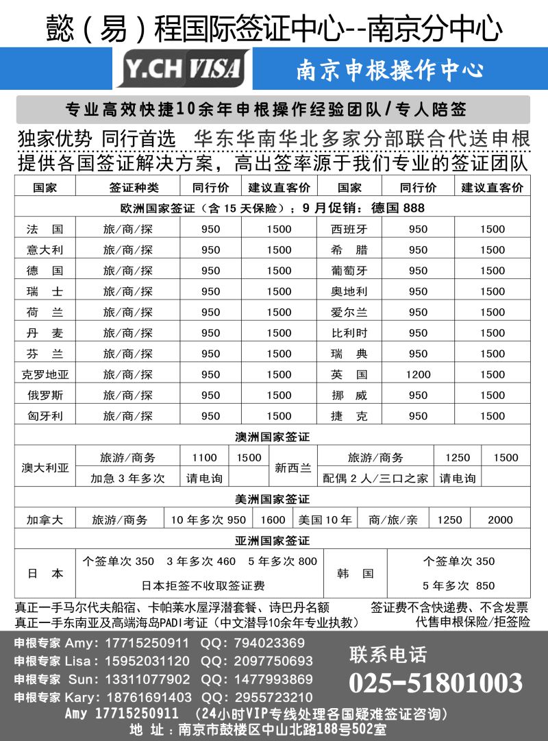P1 南京申根签证操作中心  签证专版
