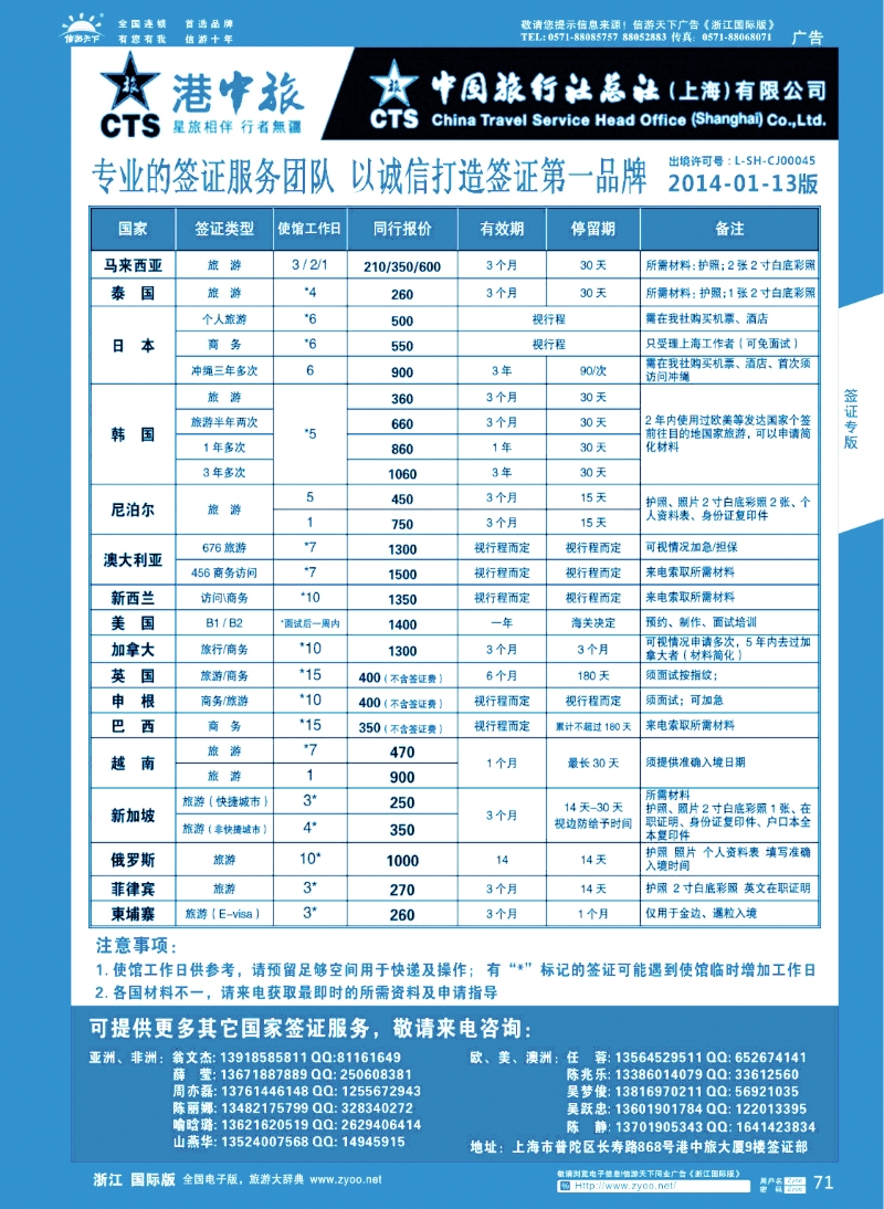 71 港中旅旗下中旅总社签证服务