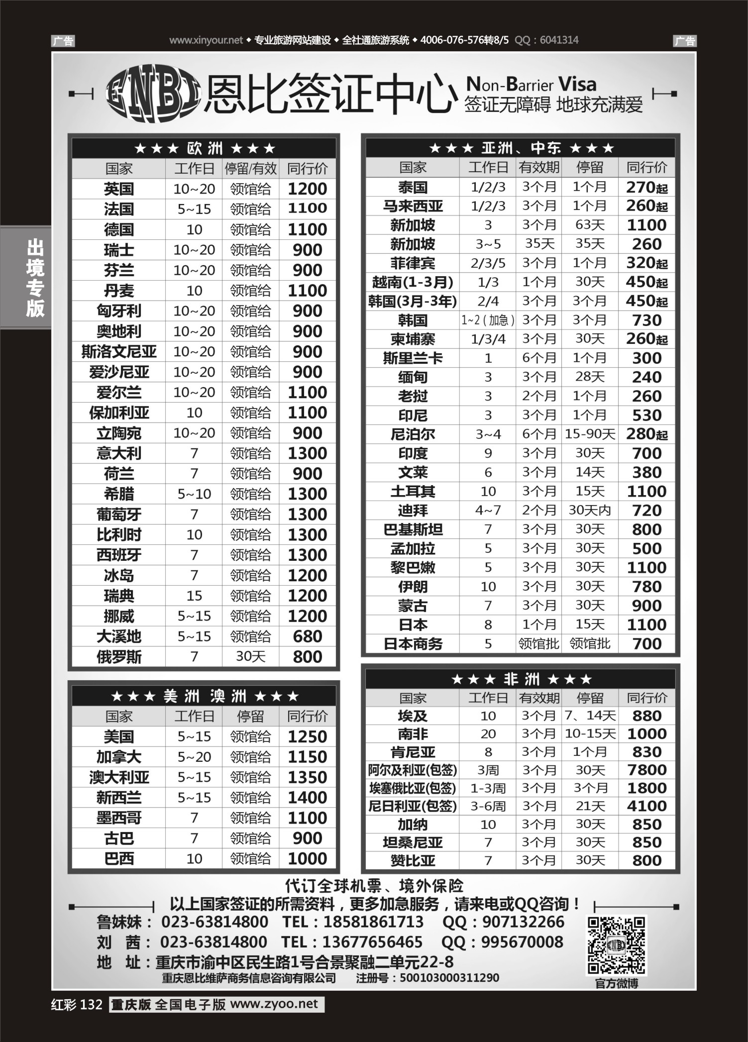 红彩132恩比旅游-签证